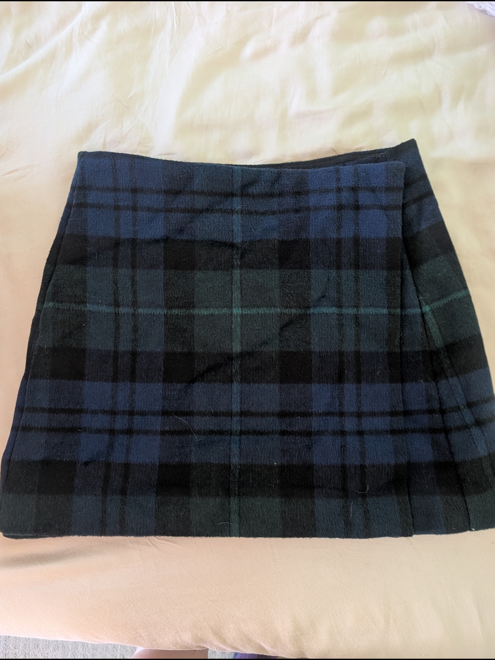 GAP Wool Plaid Mini Skirt - Navy & Green